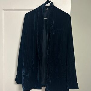 Vintage free people velvet blue blazer